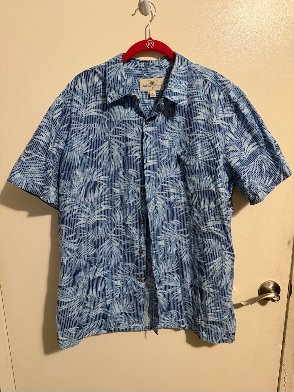 Tommy Bahama Blue Tropical Palm Short-Sleeve Button-Down Shirt - Men